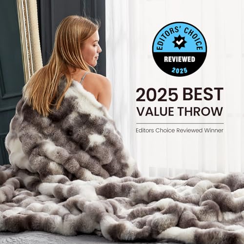 Faux Fur Throw Blanket for Couch