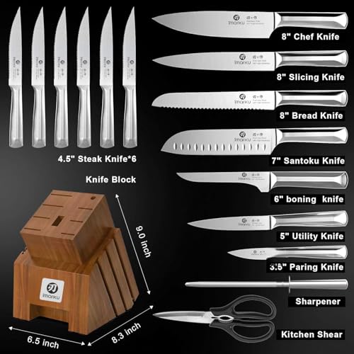 16 Piece High Carbon Japanese Stainless Steel Kitchen Knife Set (16 Count)