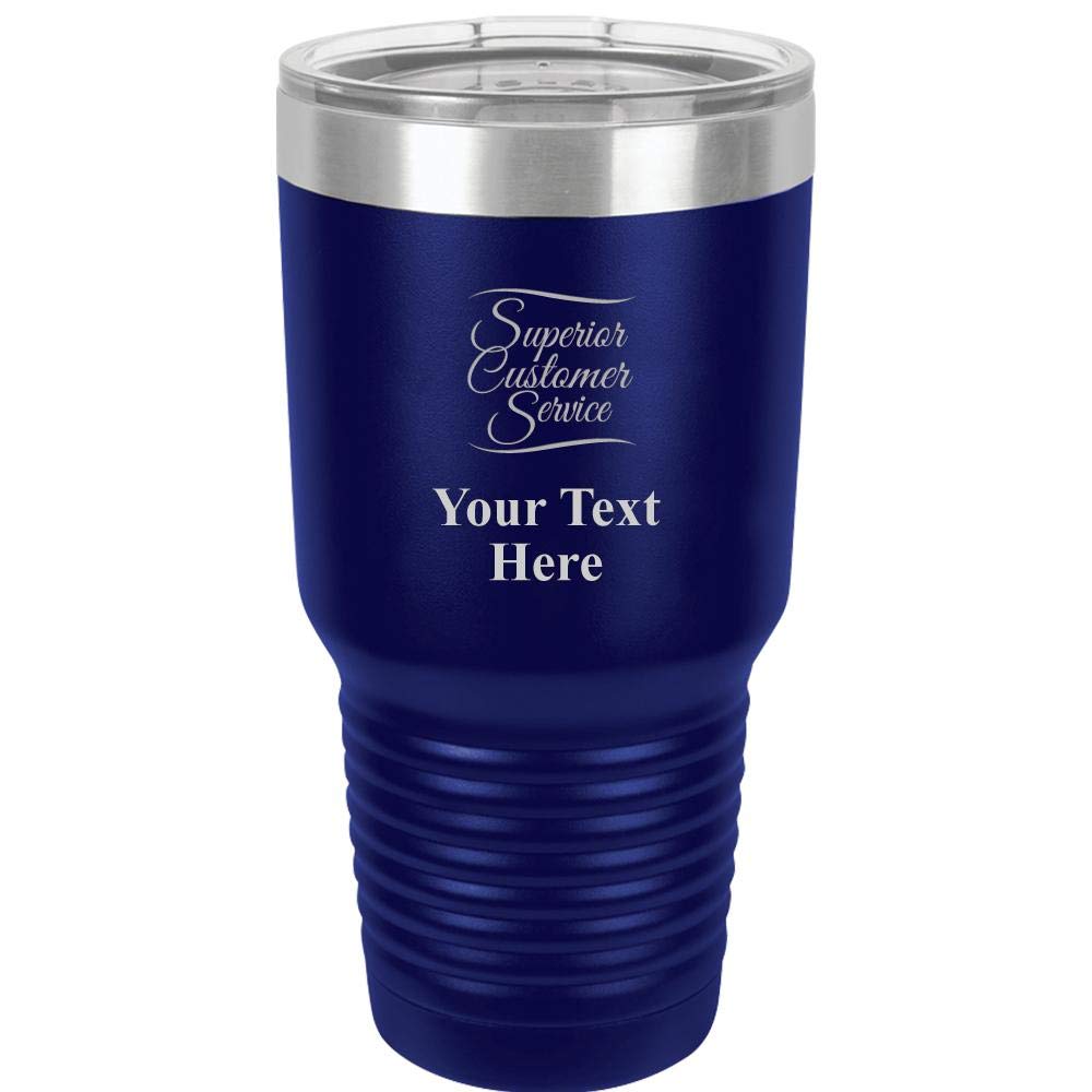 Customer Service Travel 30oz Navy Blue Stainless Steel Vacuum Insulated Hot