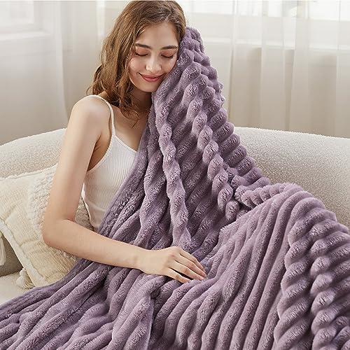 Soft Twin XL Blanket for Bed Dorm Light Purple 66"x90"