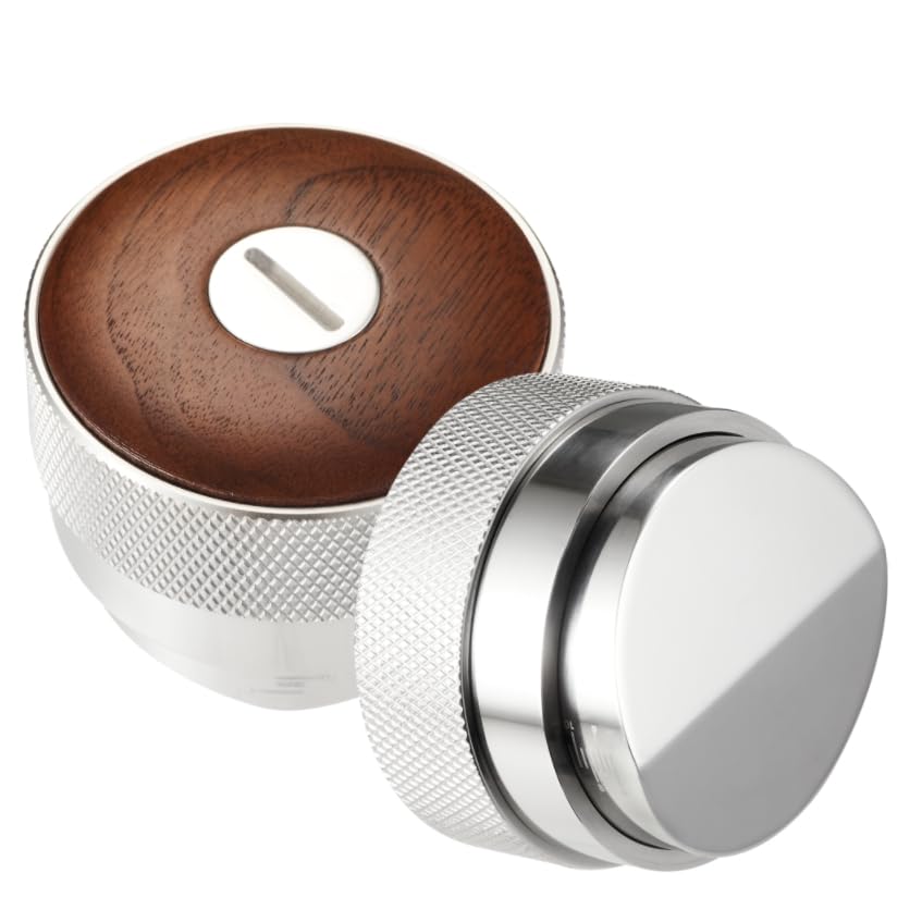 54mm distributor called Adjustable Depth espresso leveler Compatible with Breville Machine Accessories The coffee leveler Made of Stainless Steel and Walnut wood