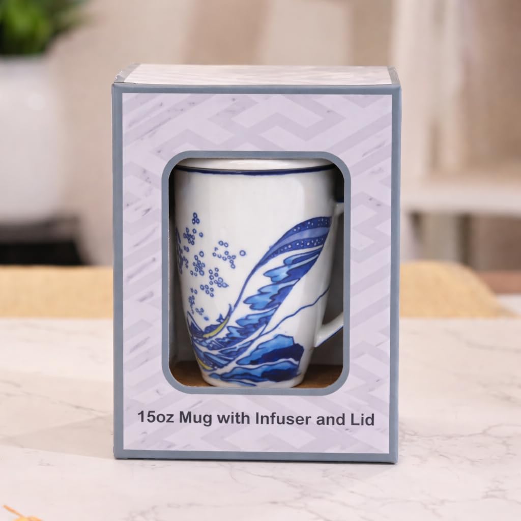 Porcelain Tea Infuser Mug with Lid