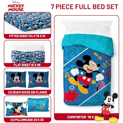 Disney Mickey Mouse Full Size Comforter Set 7 Piece Kids Bedding