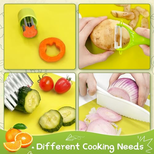 21 Pcs Kids Knife Set for Real Cooking Safe Kitchen Tools for Ages 4+