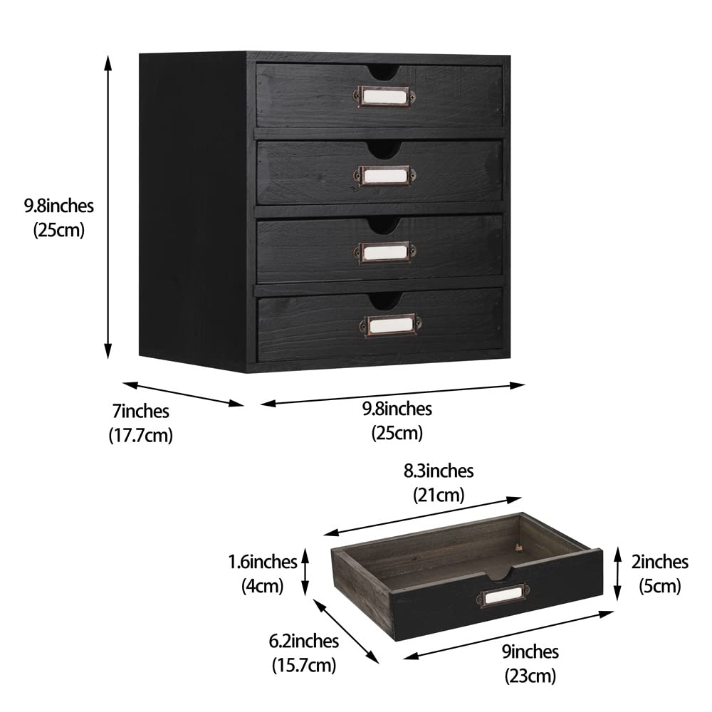Small Wooden Drawers Wooden Box with Drawer Black