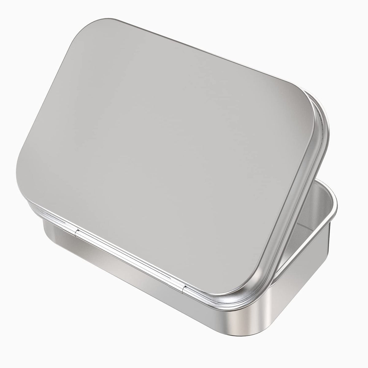 2Pcs Small Hinged Tin Box Metal Tins Storage Containers (2 Count)