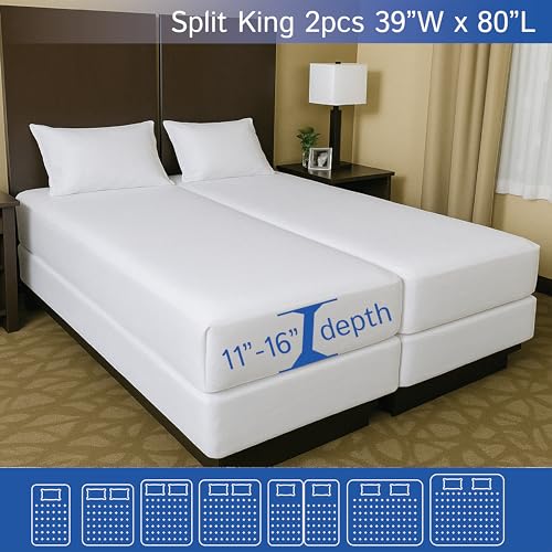 Split King Mattress Encasement 39" x 80" (2 Count)