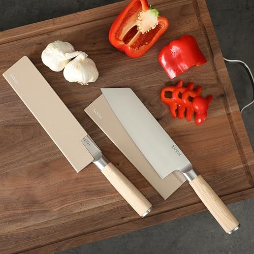 14 Piece Full Tang Forged Light Pakka Wood Kitchen Knife Set