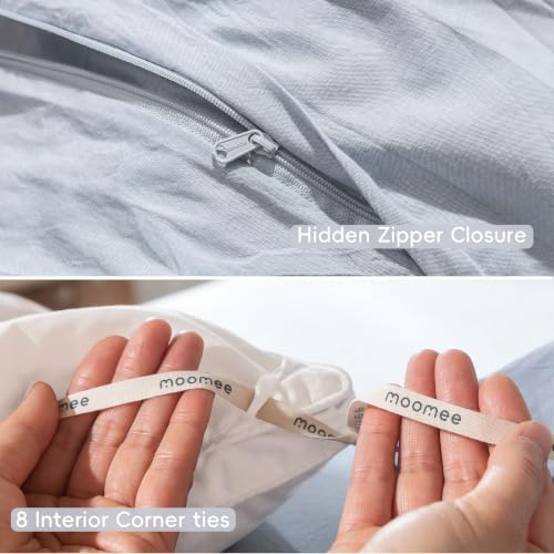 Duvet Cover Set 100% Washed Cotton Linen Like Twin (46.4 Ounce)