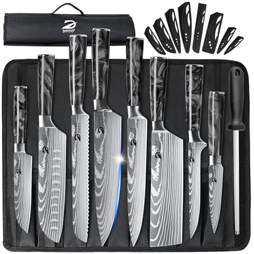 Chef Knife Sets with Roll Bag (9 Count)
