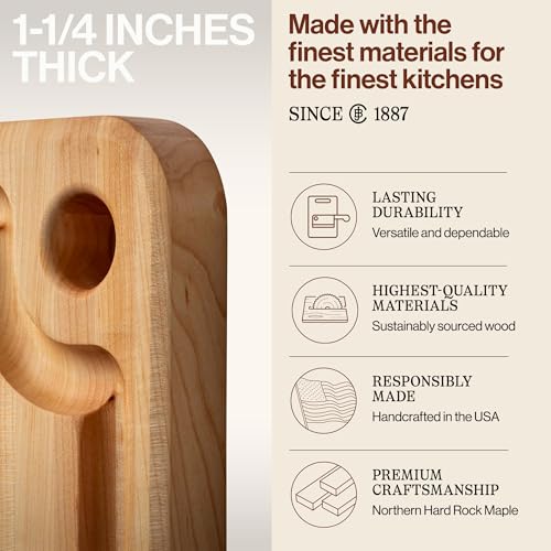 Prestige Series Rectangular Wooden Maple Cutting Board 18”x12”