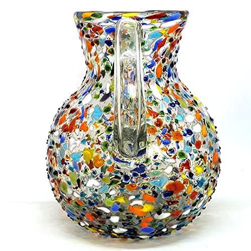 Confetti Rocks 120 oz Pitcher and 6 Drinking Glasses set