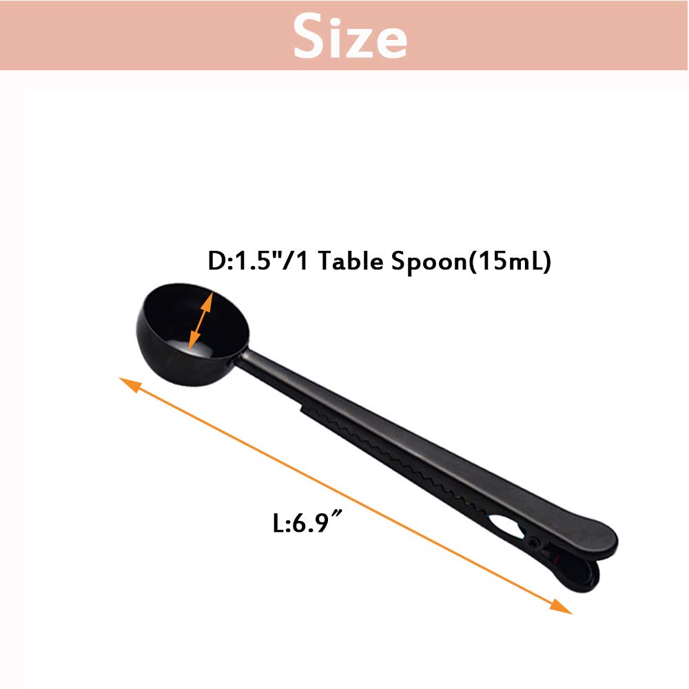 10 Packs Scoop and Clip 2 in 1 Stainless Steel Measuring Spoon