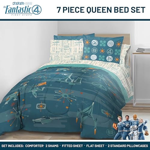 Marvel Fantastic Four Queen Comforter Set 7 Piece Superhero Bedding