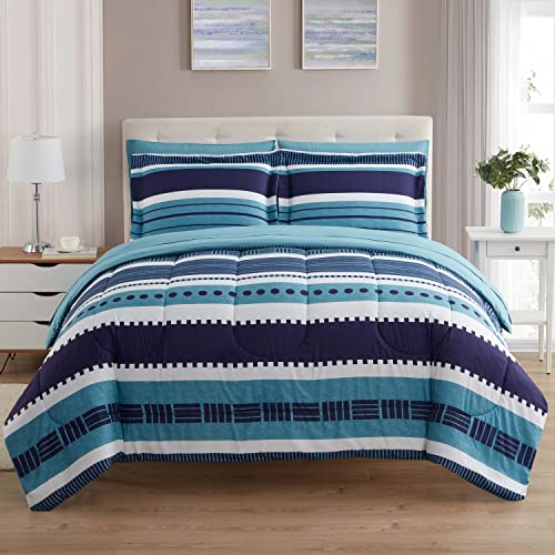 7 Piece Comforter Set Bag Solid Color All Season Soft Down Alternative Blanket & Luxurious Microfiber Bed Sheets