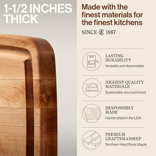 CB Series Rectangular Wooden Maple Cutting Board 20”x14”