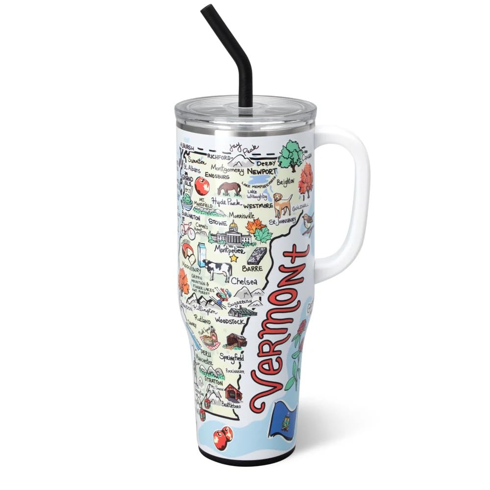 40oz Insulated Mega Mug with Handle & Straw