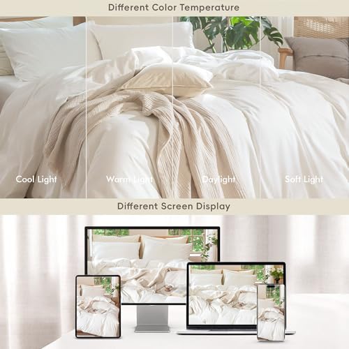 Duvet Cover Set 100% Washed Cotton Linen Like Alaska King (3 Count)