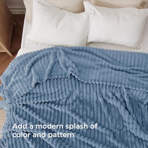 Soft King Size Blankets for Bed Blue 108"x90"