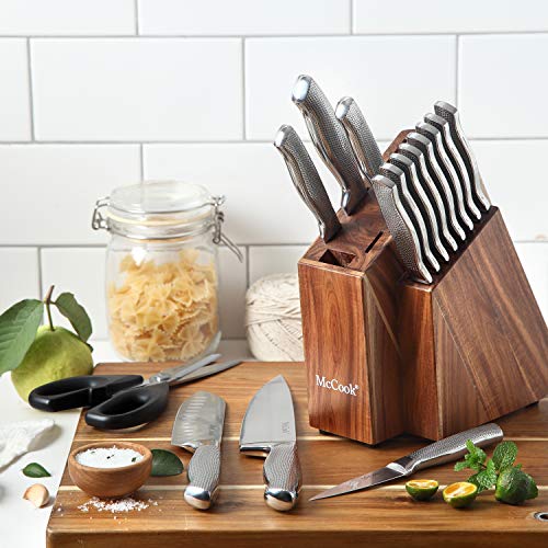 Knife Set Sharp Kitchen Knife Block Set w Built