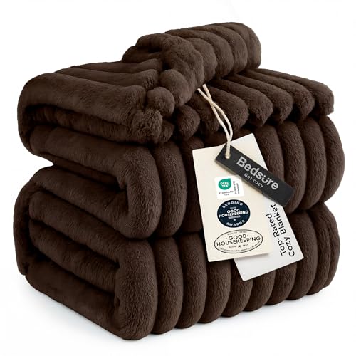 Soft Queen Size Blanket for Bed Chocolate Brown 90"x90"