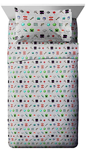 Minecraft Creeper Full Size Comforter Set 5 Piece Kids Bedding (5 Count)
