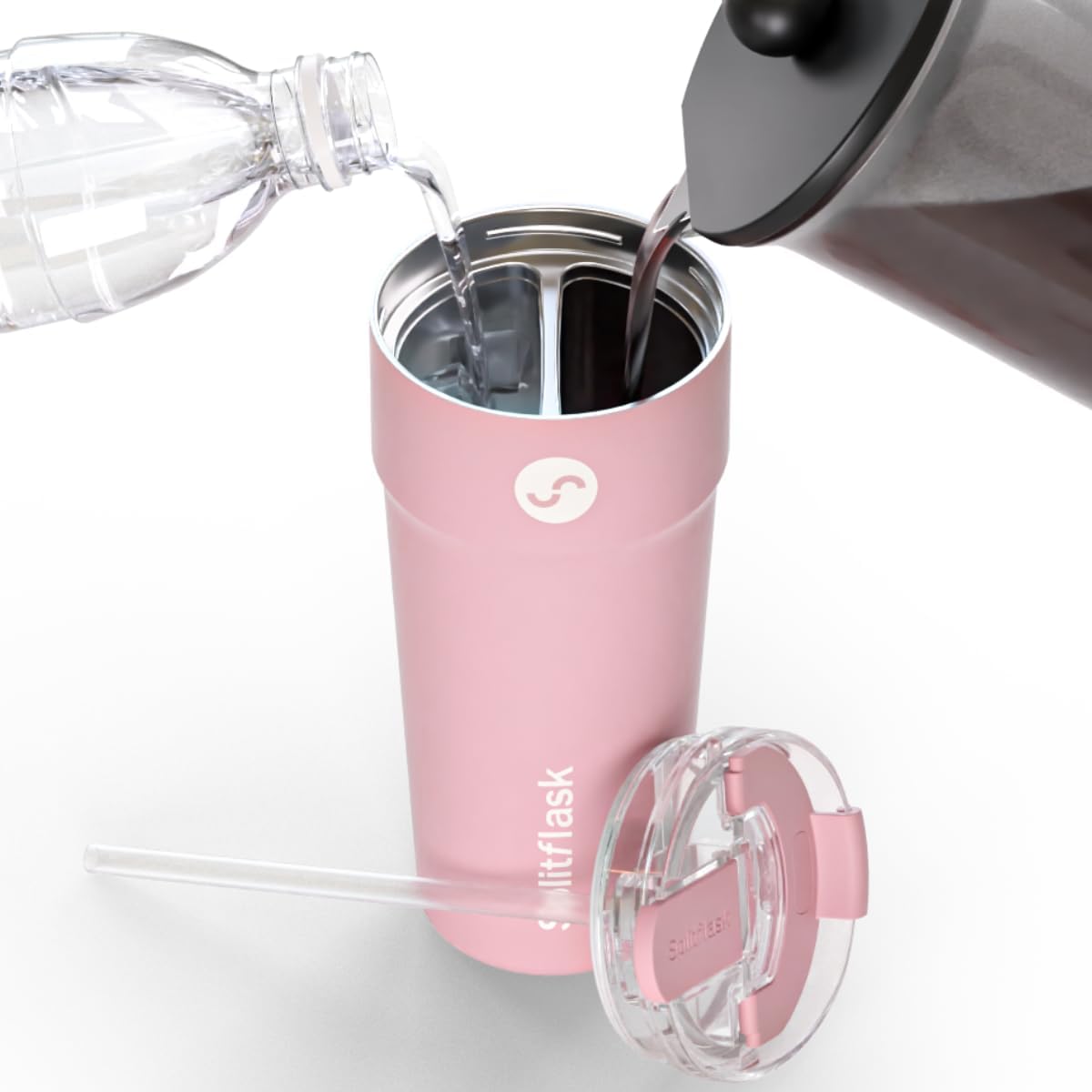 Stainless Steel Insulated Tumbler Cup with Straw & Sip Lid