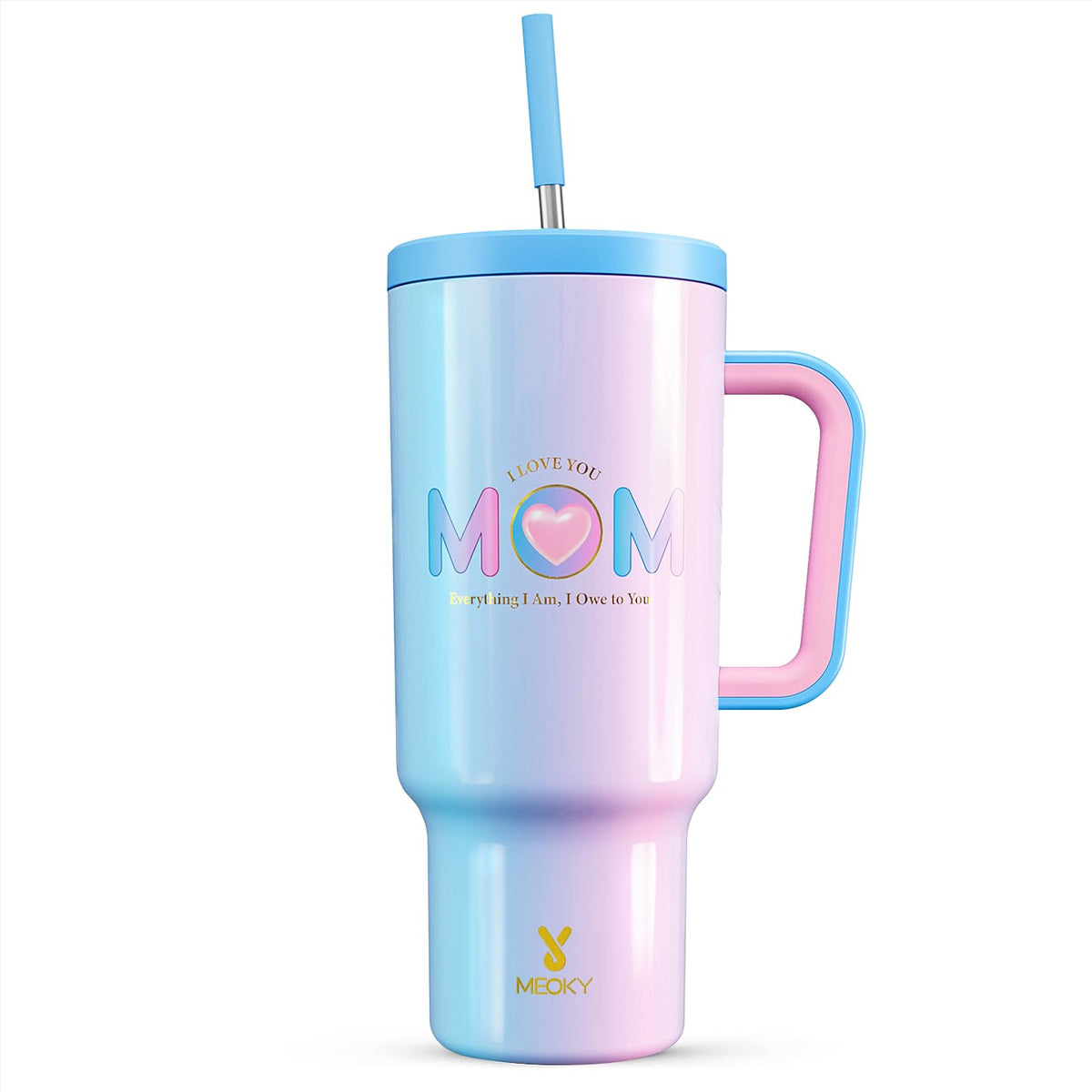 40 oz Tumbler with Handle and Straw