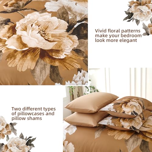 Brown King Size Comforter Set 7 Piece Bed in a Bag