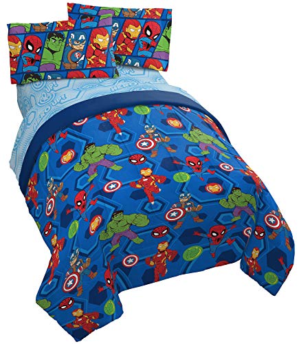 Marvel Avengers Twin Comforter Set 4 Piece Kids Bedding for Boys