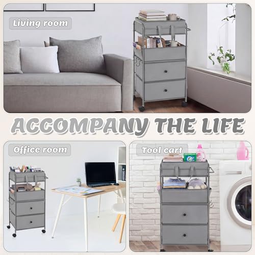 3In1 Baby Diaper Caddy Organizer Cart 4 Tier Large Capacity Metal Utility Bedside Rolling Cart with Divider Newborn Registry Nursery Essential Must Have Bedroom Gift Baby Shower