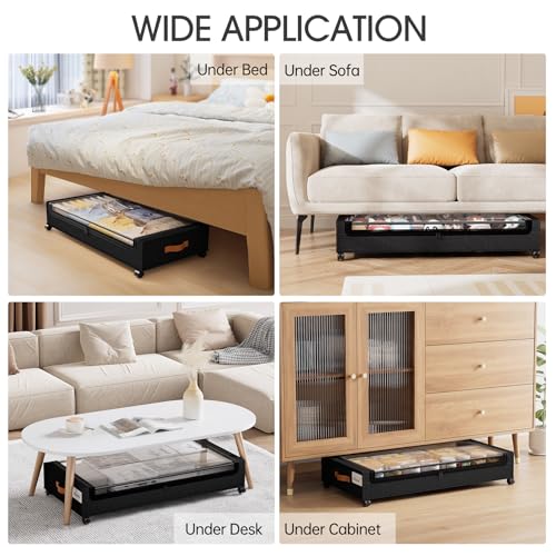 Under Bed Storage with Wheels 2Pack (2 Count)