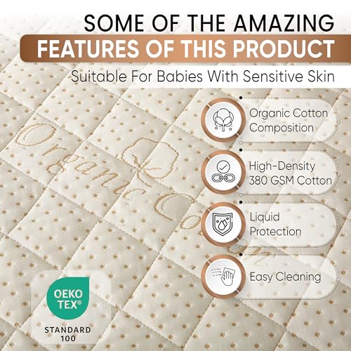 Crib Luxury Quilted Organic Mattress Protector Pad