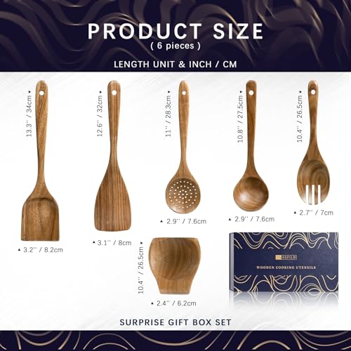 Wooden Spoons for Cooking (6 Count)