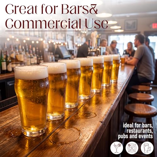16 oz Pint Beer Glasses Set Pint Bar Glasses Drinking (24 Count)