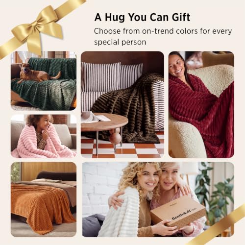 Soft Burnt Orange Throw Blanket for Couch Decor Gifts 50"x60"