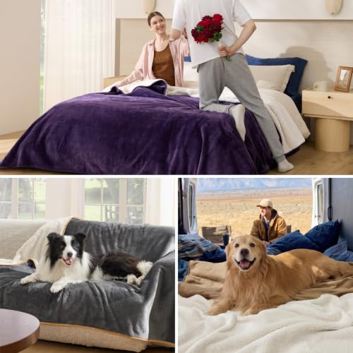 Waterproof Blanket for Bed Soft Sherpa Fleece Throw