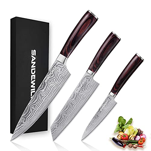 Professional Kitchen Knives High Carbon Stainless Steel Chef Knife Set (3 Count)
