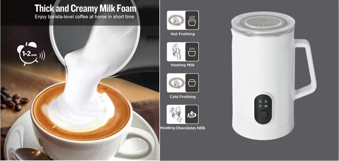 Milk frother 4 in 1 milk frother with heating function
