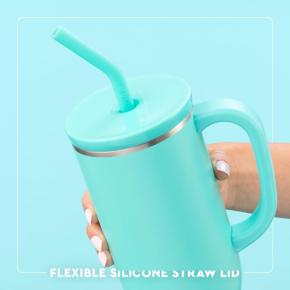 30oz Insulated Mega Mug with Handle & Straw