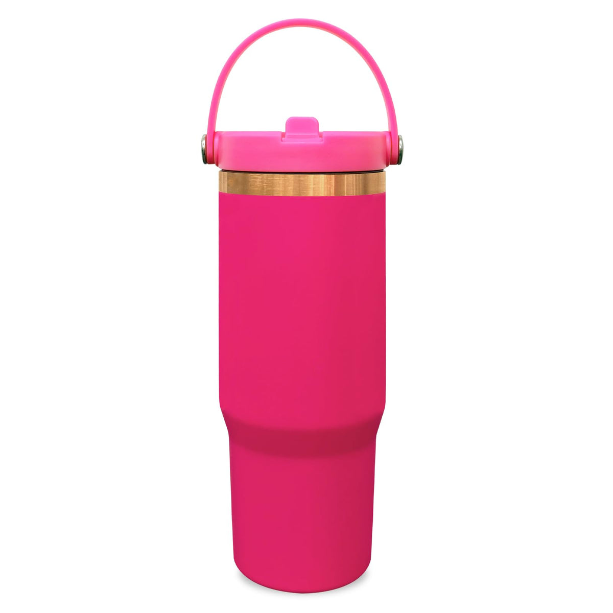30 oz Tumbler Bulk with Top Handle and Flip Straw Rosy