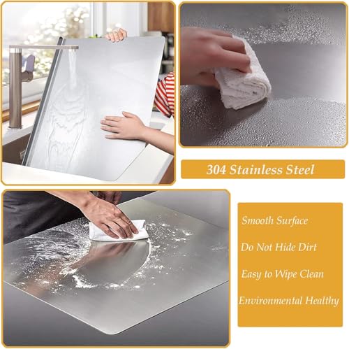 304 Stainless Steel Chopping Board with Lip