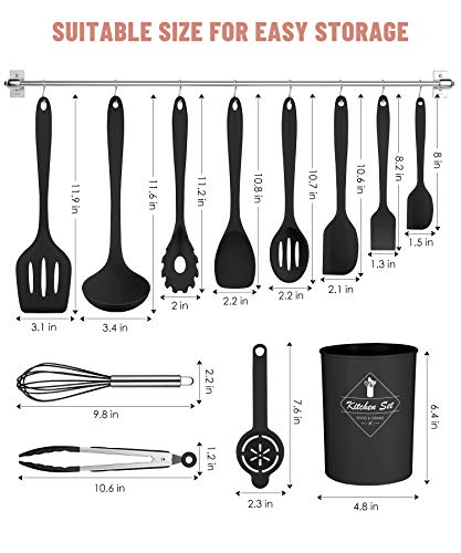 Black Kitchen Utensils Set (12 Count)