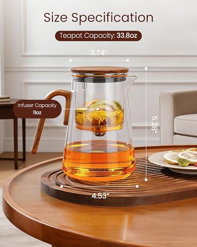 Magnetic Glass Infuser Teapot for Loose Tea
