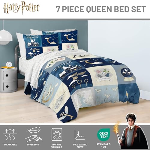 Harry Potter Queen Comforter Set 7 Piece Soft Hogwarts Bedding