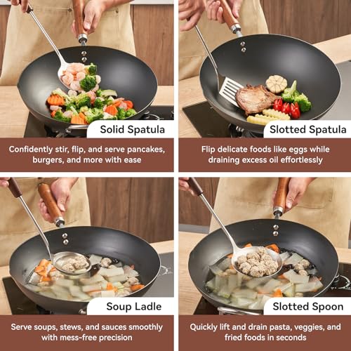 4 Piece Wok Spatula and Ladle Set (4 Count)