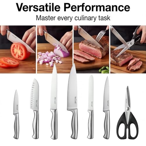 Kitchen Knife Set 15PC Knife Block Set w Built (15 Count)