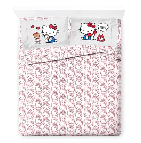 Sanrio Hello Kitty Full Comforter Set 7 Piece Bedding for Girls