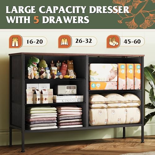 Dresser for Bedroom with 5 Drawers