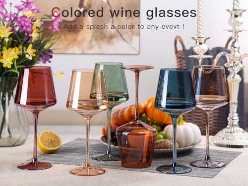 Colored Wine Glasses Set of 6 (6 Count)